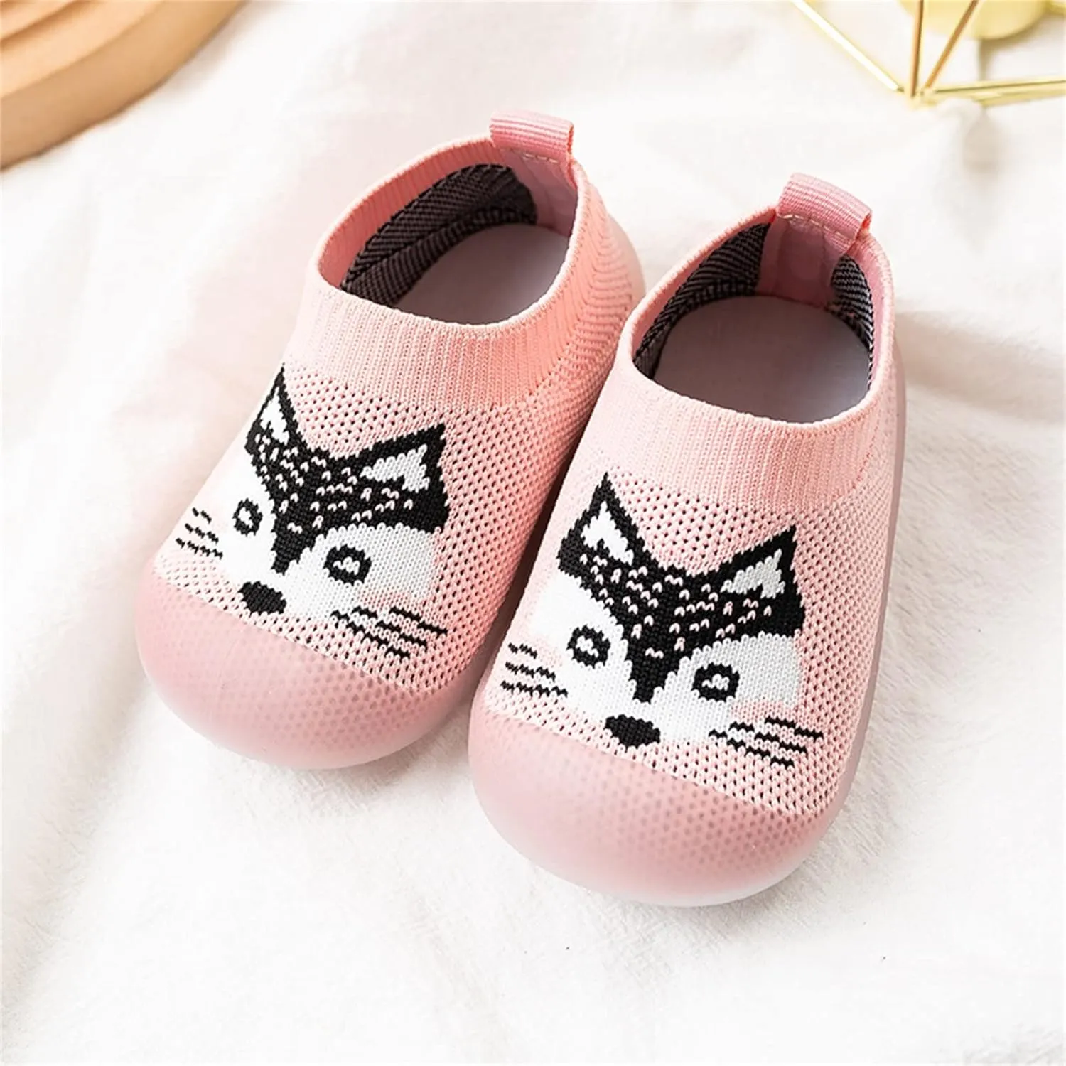 Baby Walking Shoes Toddler First Walking Non-Slip Soft Sole Slip-On Sneakers Casual Mesh Lightweight Sock Shoes