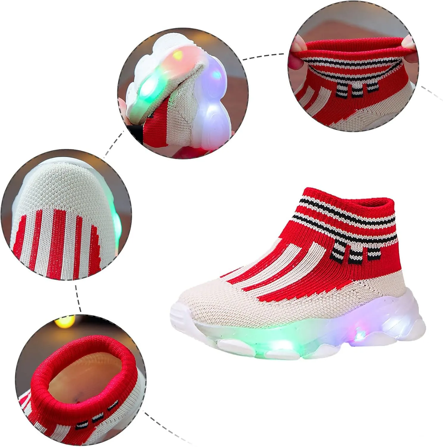 Baby Walking Shoes,Kids Baby Boys Girls Bling Led Light Sport Shoes Children Mesh Luminous Casual Shoes 1-6 Years