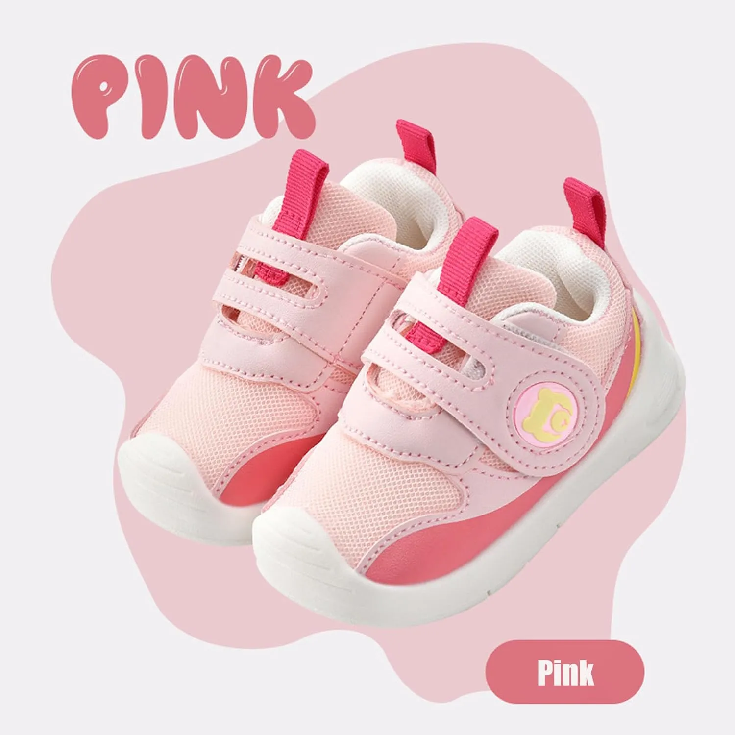 Baby Walking Sneakers Babies First Shoes Lightweight Mesh Infant Shoe Hook and Loop Breathable Outdoor Non-Slip