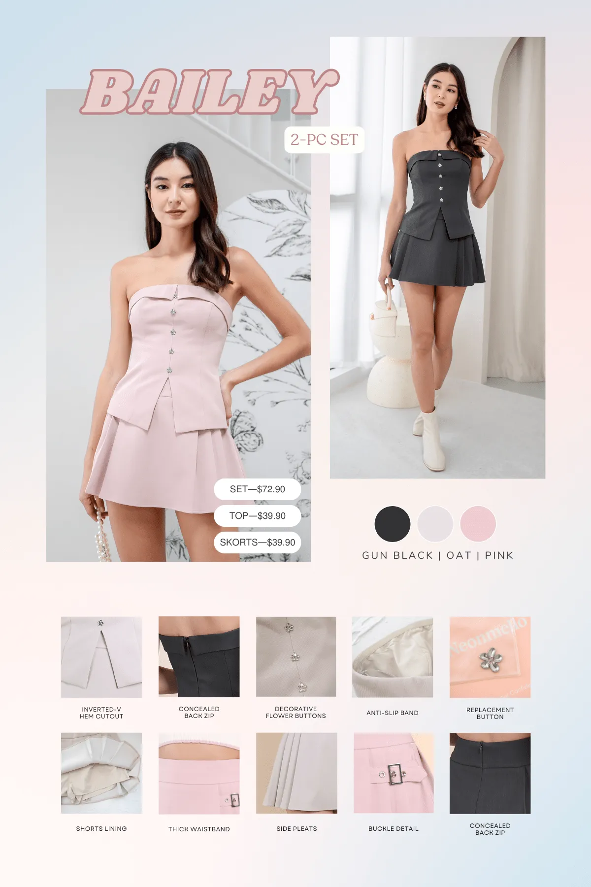BAILEY 2-PC SET IN PINK