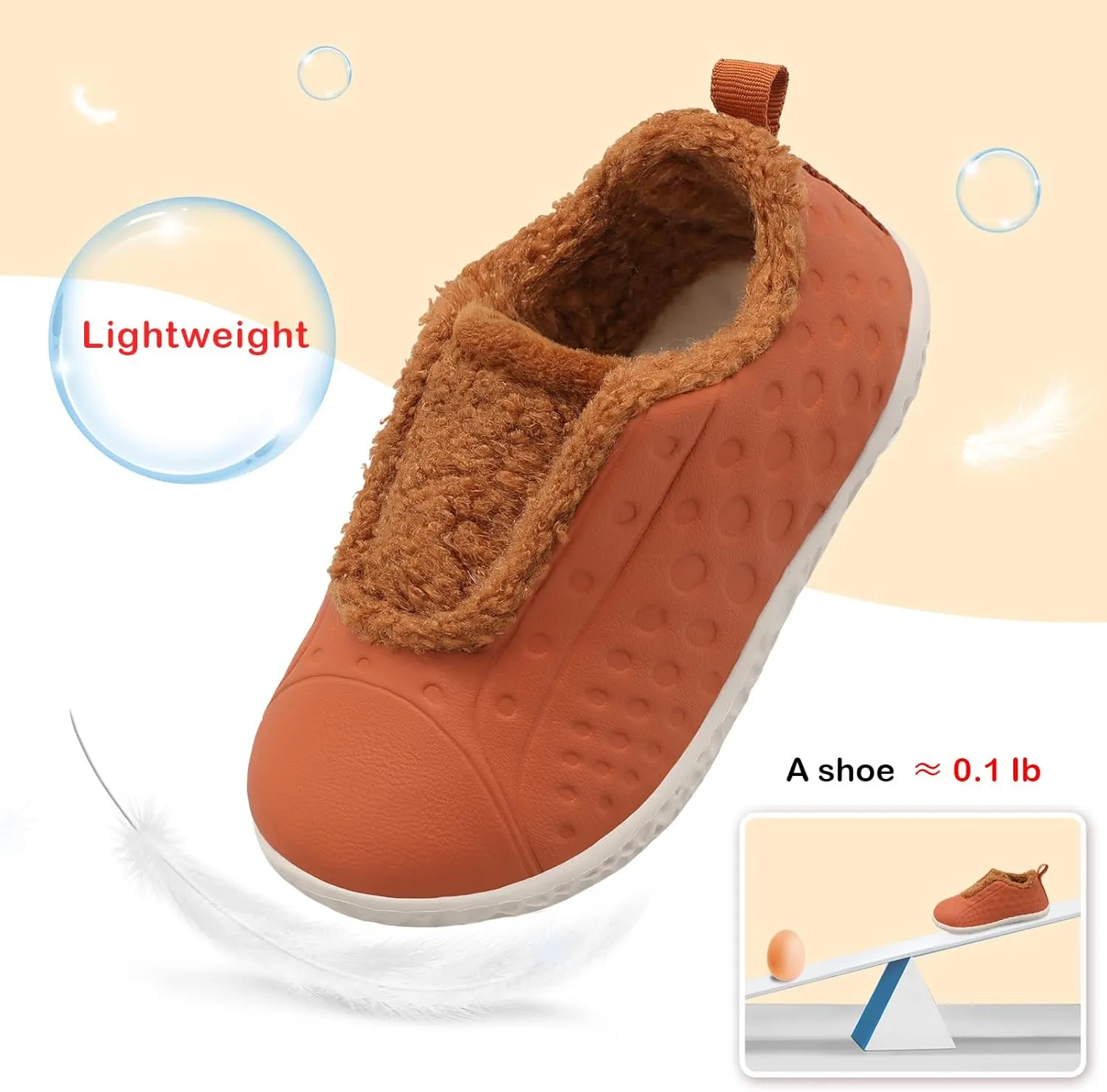 BARERUN Toddler Slippers Boys Girls Warm Skin-friendly House Slippers Soft-Lightweight Around House Shoes for Kids Indoor/Outdoor