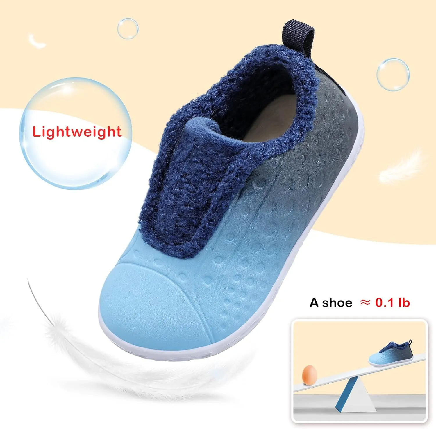 BARERUN Toddler Slippers Boys Girls Warm Skin-friendly House Slippers Soft-Lightweight Around House Shoes for Kids Indoor/Outdoor