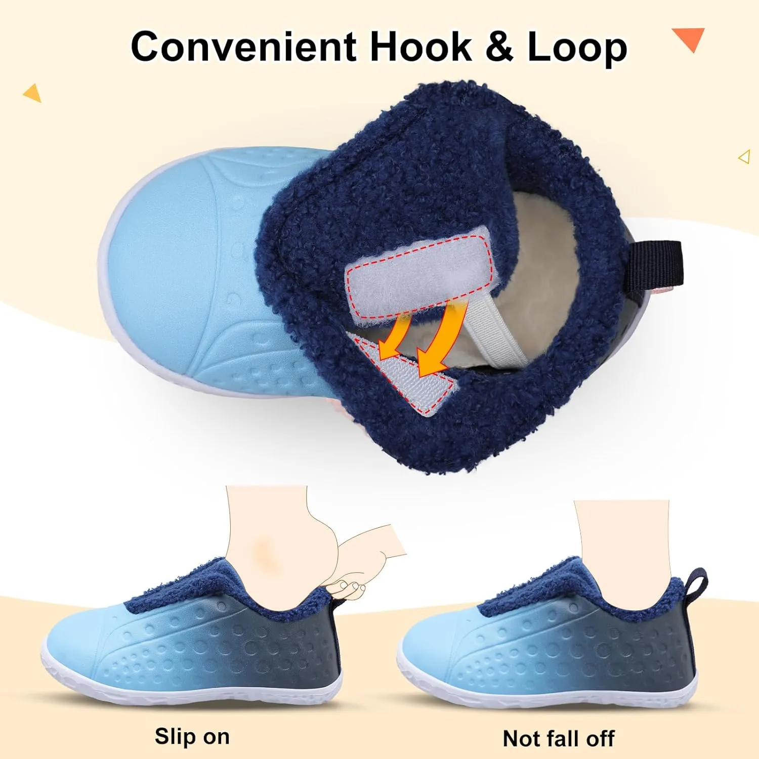 BARERUN Toddler Slippers Boys Girls Warm Skin-friendly House Slippers Soft-Lightweight Around House Shoes for Kids Indoor/Outdoor