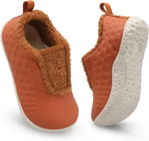 BARERUN Toddler Slippers Boys Girls Warm Skin-friendly House Slippers Soft-Lightweight Around House Shoes for Kids Indoor/Outdoor