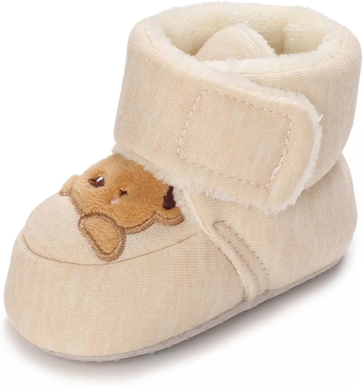 Bear Cotton Fuzzy Snow Booties For Toddler Baby Infant Boys Girls Shoes Boots Winter Outdoor Open Toe Flat Slippers