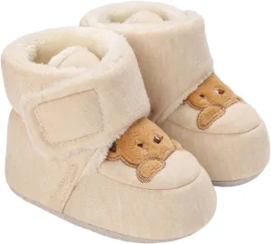 Bear Cotton Fuzzy Snow Booties For Toddler Baby Infant Boys Girls Shoes Boots Winter Outdoor Open Toe Flat Slippers