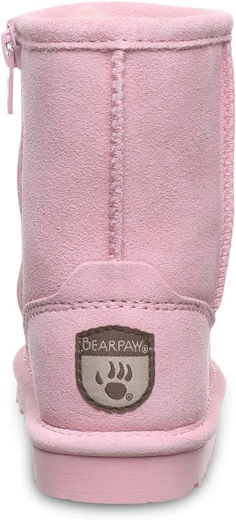 BEARPAW Elle Toddler Multiple Colors | Toddler's Boot Classic Suede with Zipper | Kid's Slip On Boot | Comfortable Winter Boot
