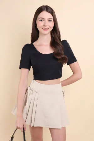 BEBE PADDED BOW OPEN BACK TOP IN BLACK