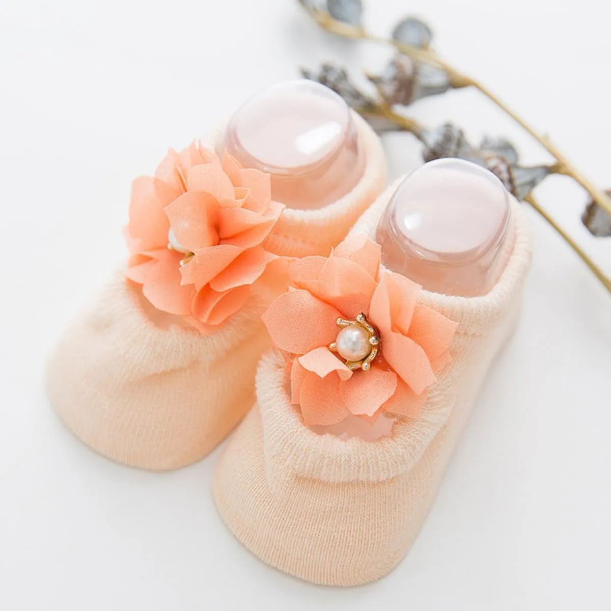 Beyonddraw Baby Ballet Socks,3pair Non-skid Socks Shoes for Baby Girls,Newborn Cotton Toddler Lace Bowknot Flower Walker Sock