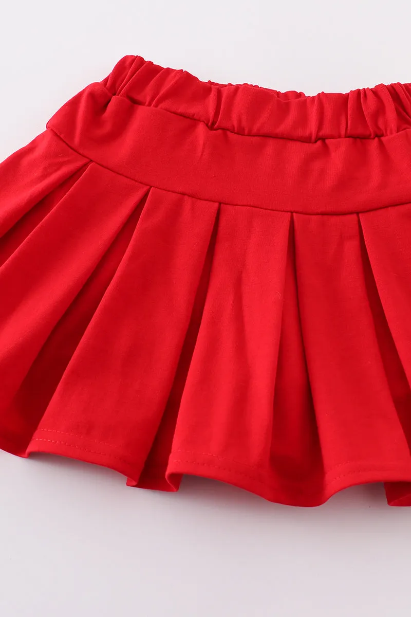 Blue OLE glitter applique skort set