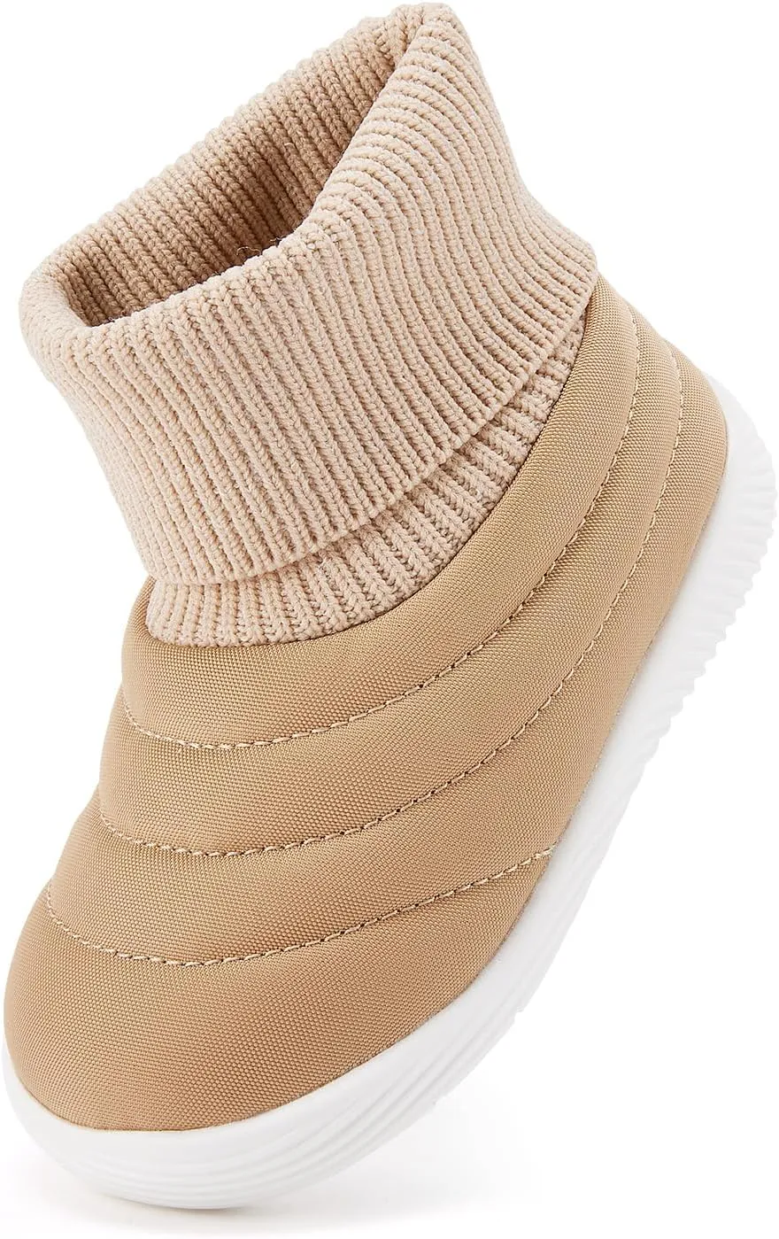 BMCiTYBM Baby Boy Girl Snow Boots Infant Warm Winter Booties Slip On Lightweight Outdoor Indoor Sock Shoes for First Walkers 6 9 12 18 24 Months