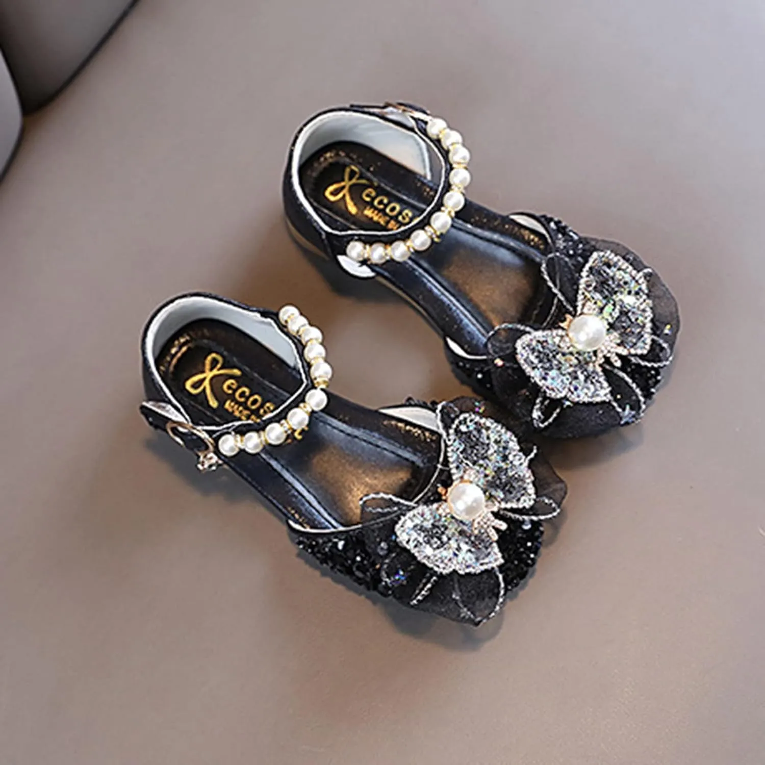 Bow Pearl Rhinestone Shoes Baby Girls Bowknot Princess Shoes Lightweight Soft Sole Shoes Toddler Shoes