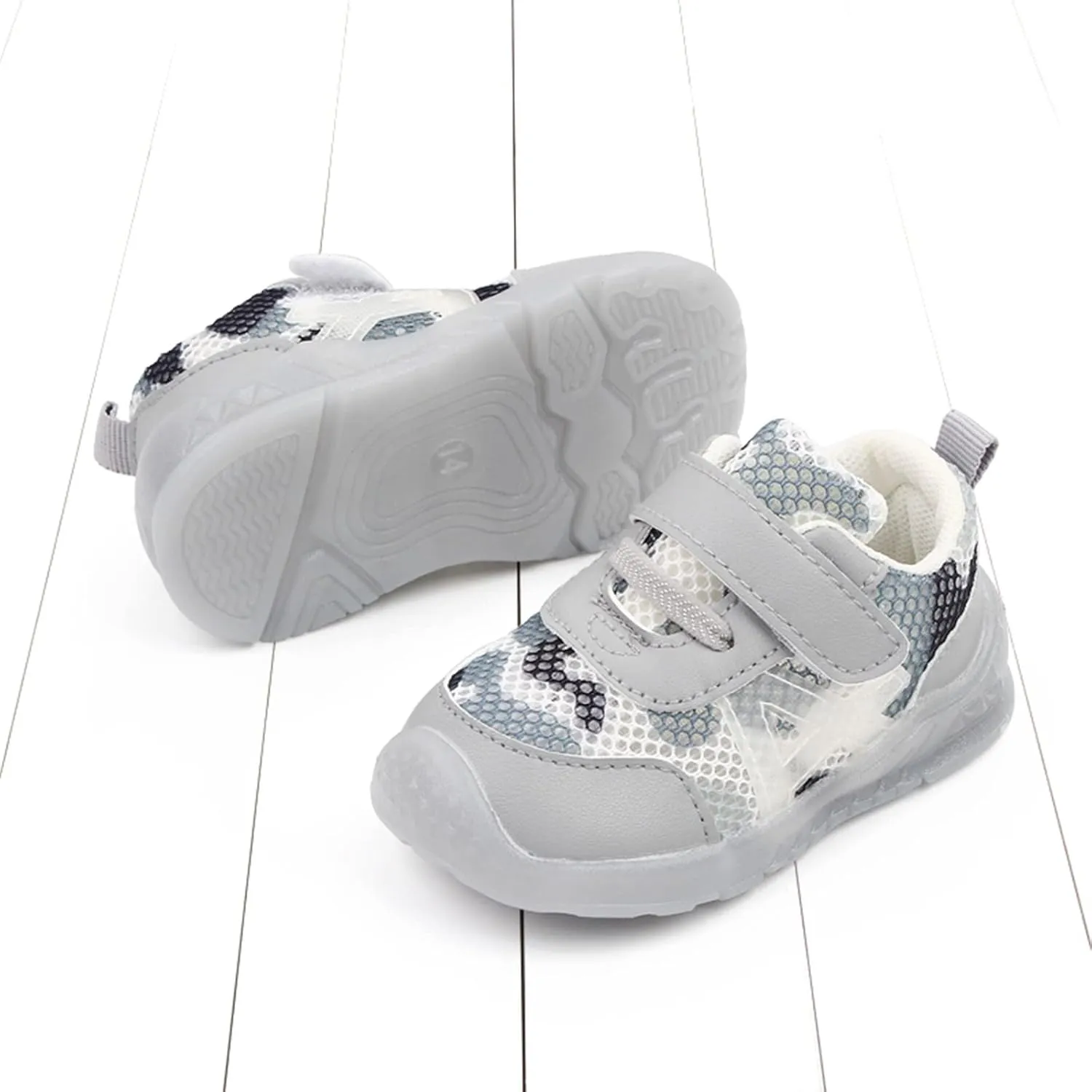 Boys Baby Ride Sneaker Boys and Girls Children Breathable Hook Loop Non Slip Soft Sole Shoes Kids Size 10
