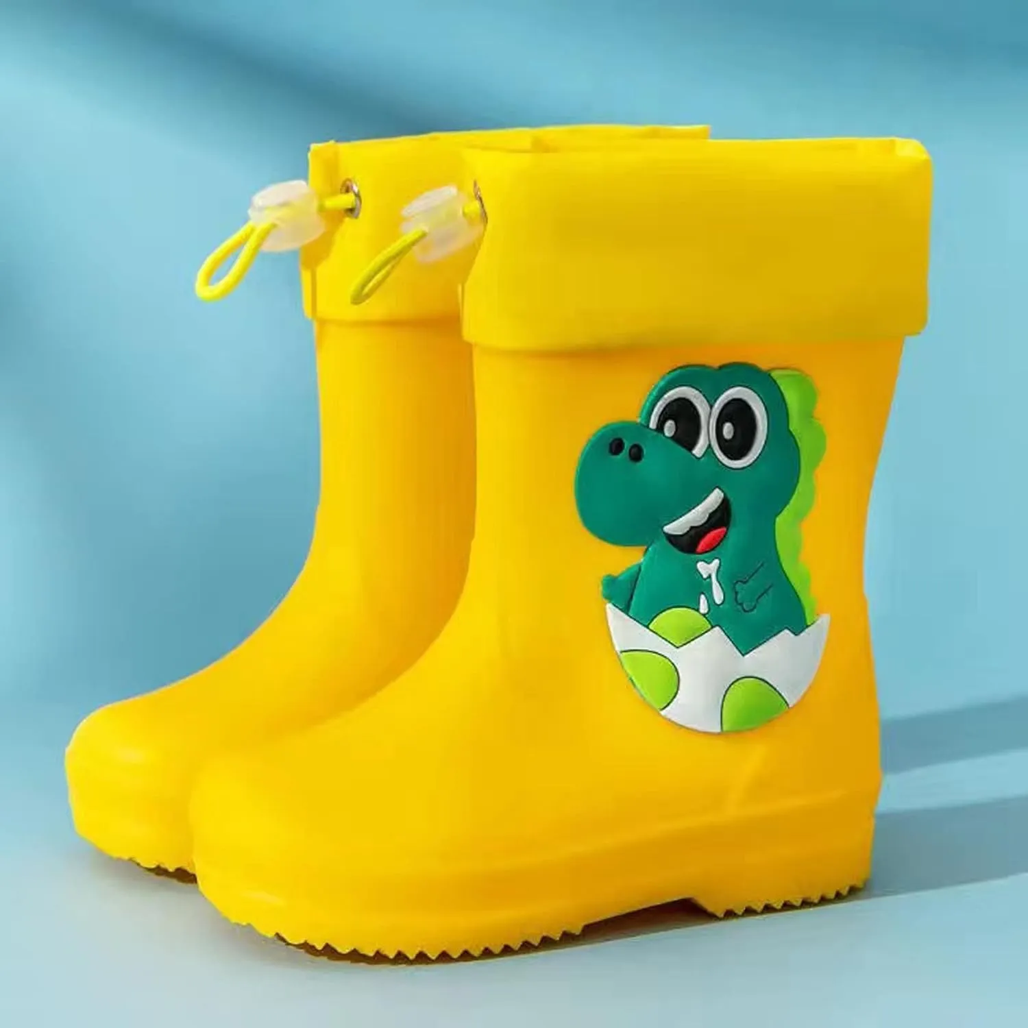 Boys Girls Rain Shoes Children Female Elastic Mouth Children's Rain Boots Textured Soles Non Slip Baby Fashion Booties