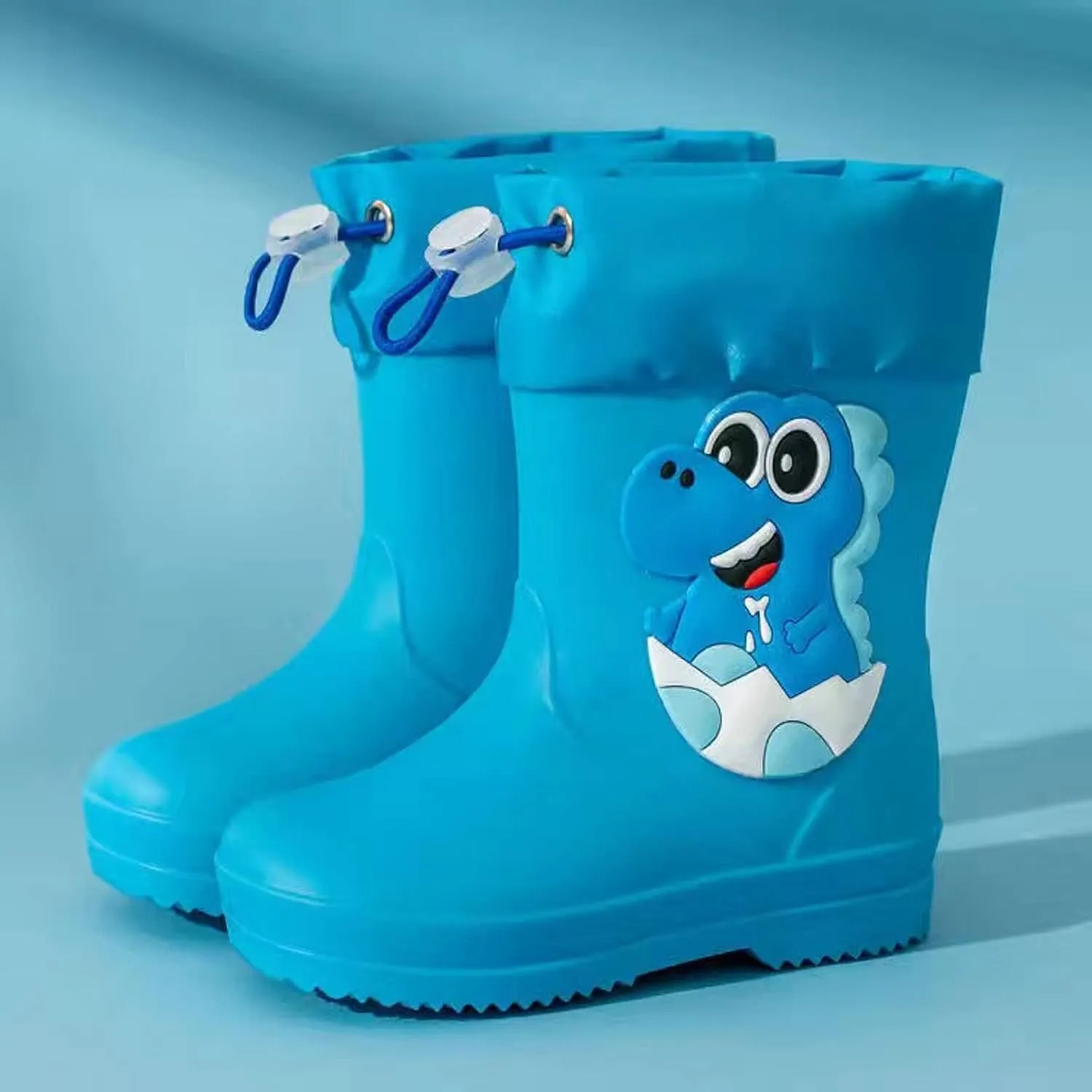 Boys Girls Rain Shoes Children Female Elastic Mouth Children's Rain Boots Textured Soles Non Slip Baby Fashion Booties