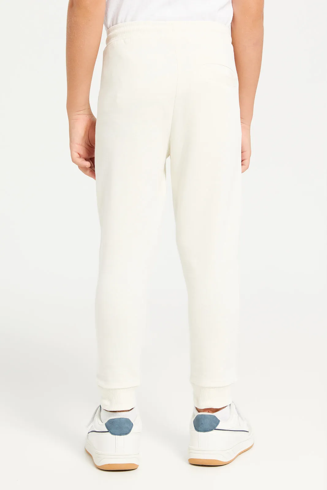 Boys Ivory Sonic Print Track Pants