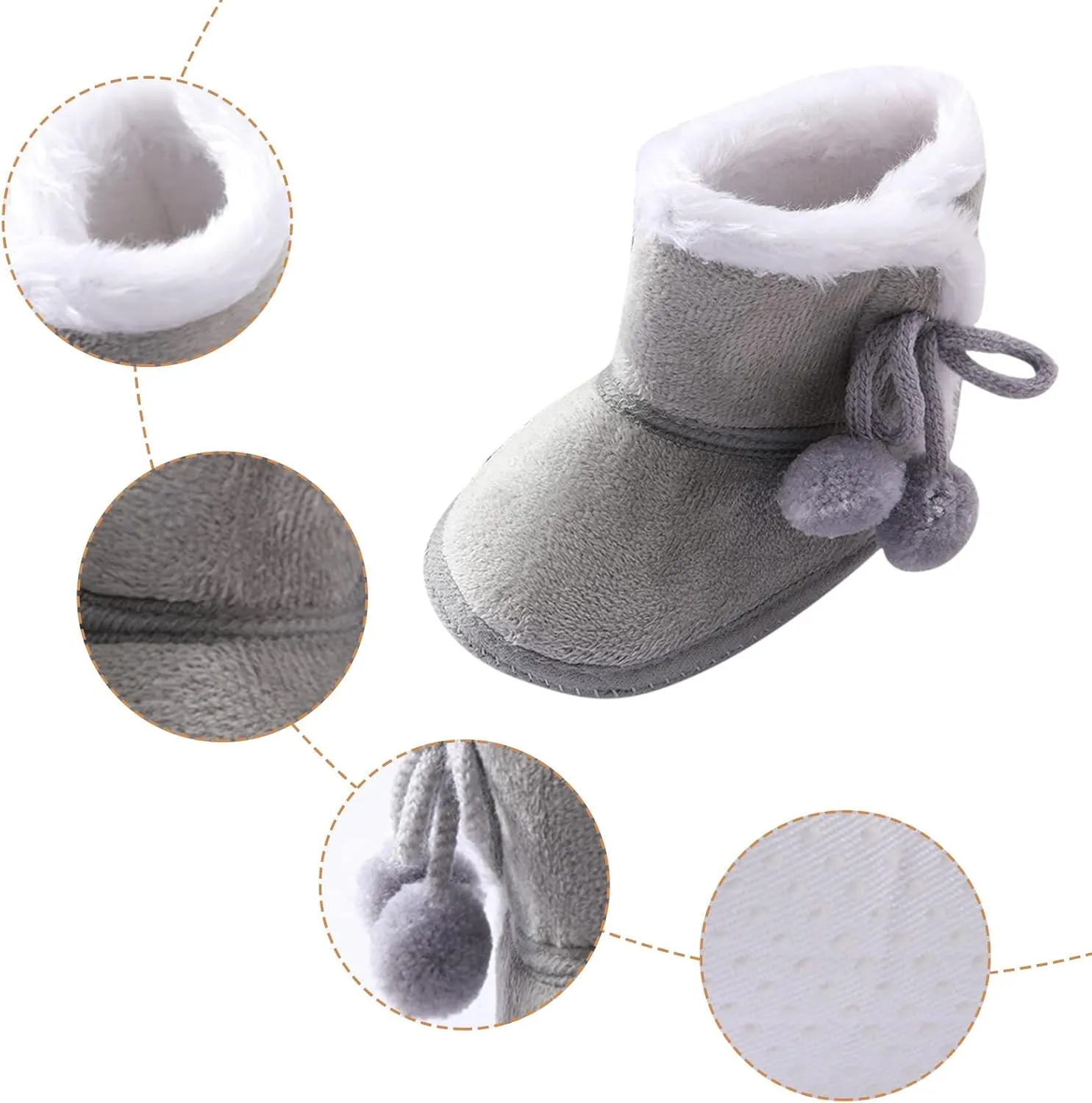 Boys Shoes Girls Booties Snow Shoes Infant Toddler Boys Boots Soft Baby Warming Baby Shoes Work Rite