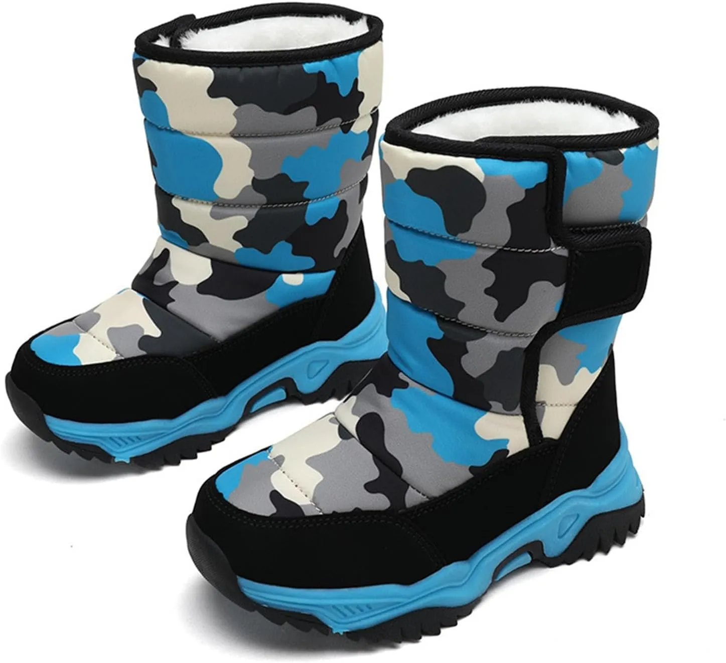 Boys Snow Boots Winter Waterproof Non Slip Cold Weather Shoes Camouflage Thickened Winter Warm Cotton Boots Toddler