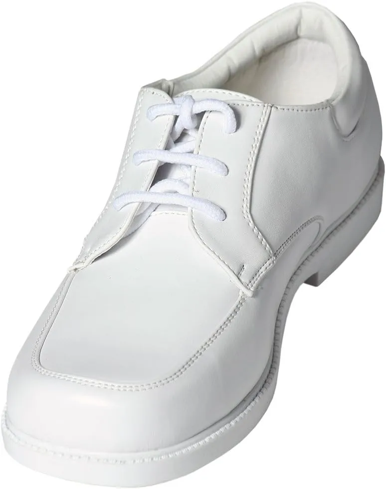 Boys White Lace Up Square Toe Dress Shoes - Wedding - First Communion