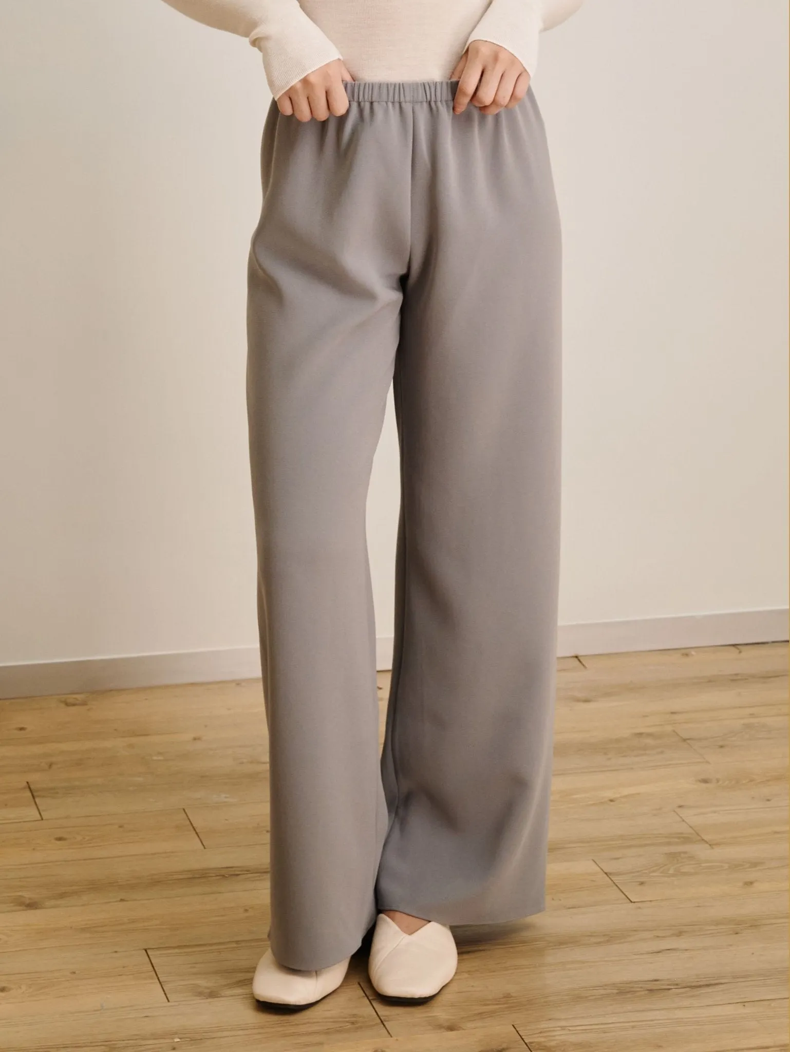 CADY wide-leg pants (Grey)