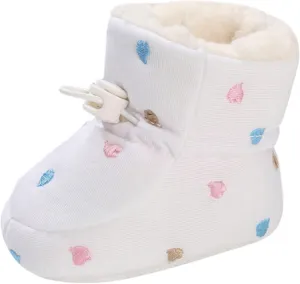 Cartoon Shoes for Baby Soft Sole Shoes Fleece Warm Short Boots Shoes Fashion Printing Non Slip (Beige, 5 Infant)