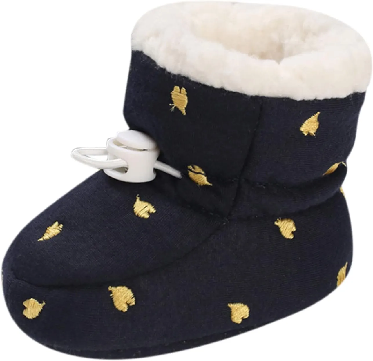 Cartoon Shoes for Baby Soft Sole Shoes Fleece Warm Short Boots Shoes Fashion Printing Non Slip (Dark Blue, 6 Toddler)