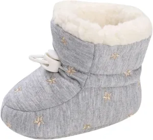 Cartoon Shoes for Baby Soft Sole Shoes Fleece Warm Short Boots Shoes Fashion Printing Non Slip (Grey, 5 Infant)