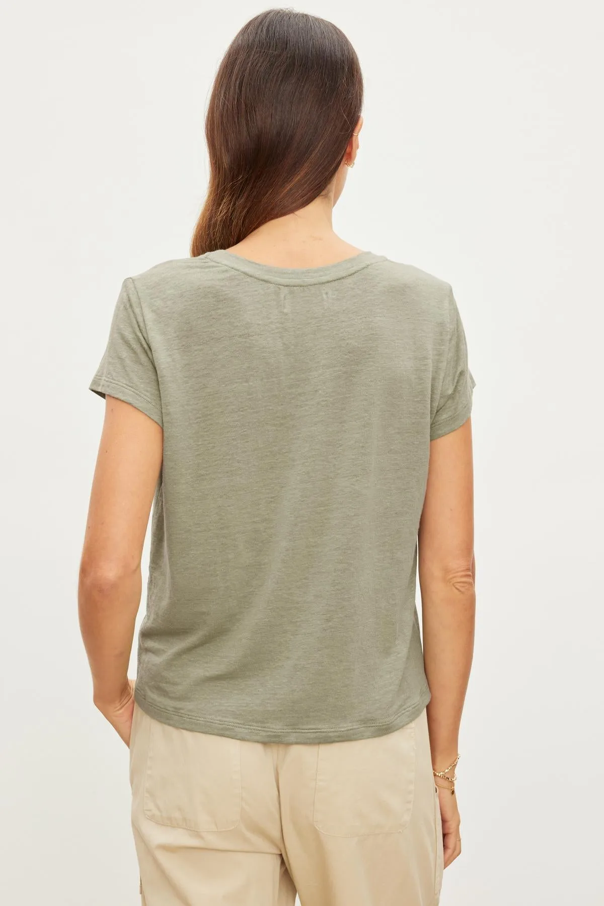 CASEY LINEN KNIT CREW NECK TEE