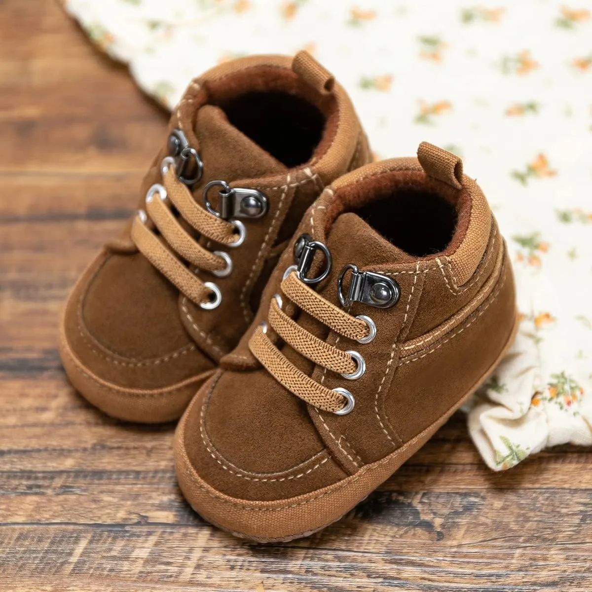 CENCIRILY Baby Boys Girls High Top Sneakers Soft Soles Anti Skid Infant Ankle Shoes Toddler Prewalker First Walking Crib Shoes