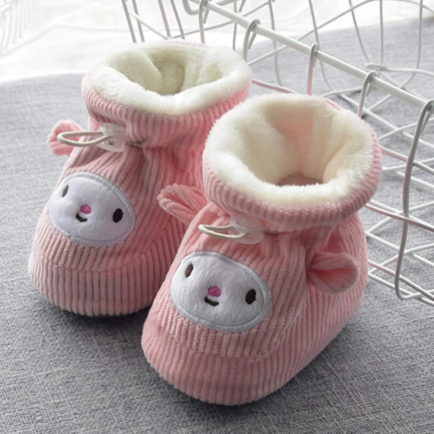 Children Floor Boots Toddler Shoes Cotton Shoes Plus Velvet Thick Warm Soft Soles Cute Shoes Kids Boots for Girls