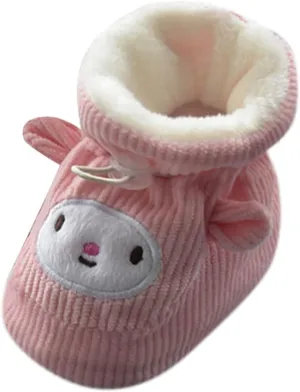 Children Floor Boots Toddler Shoes Cotton Shoes Plus Velvet Thick Warm Soft Soles Cute Shoes Kids Boots for Girls
