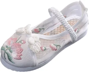 Children House Shoes Girls Flat Bottomed Embroidered Sandals Fashionable Children Performance Shoes