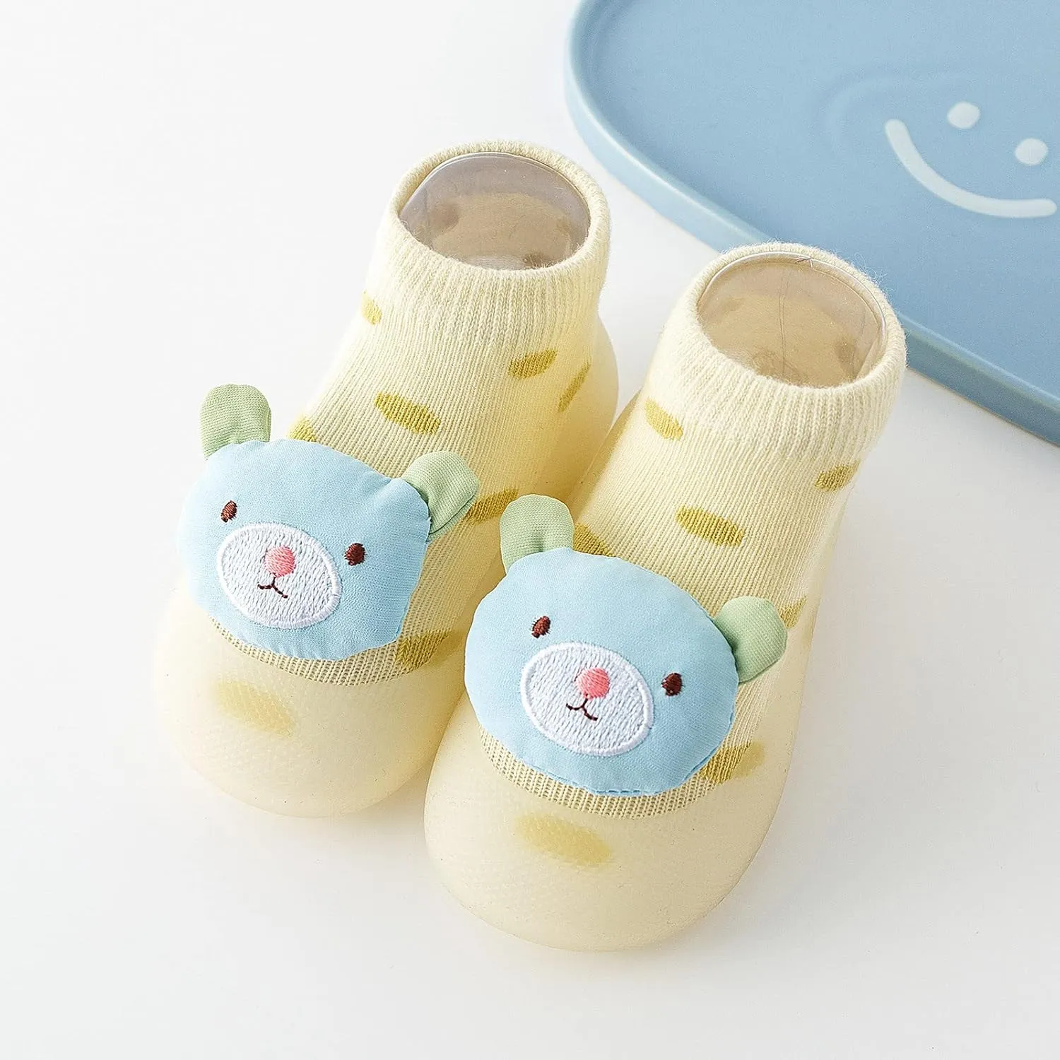 Children Infant Infant Shoes Spring and Summer Boys and Girls Socks Shoes Soft Soles Non Slip Polka Dots Cartoon Rabbit and Bear Patterns Tennis Shoes Boys