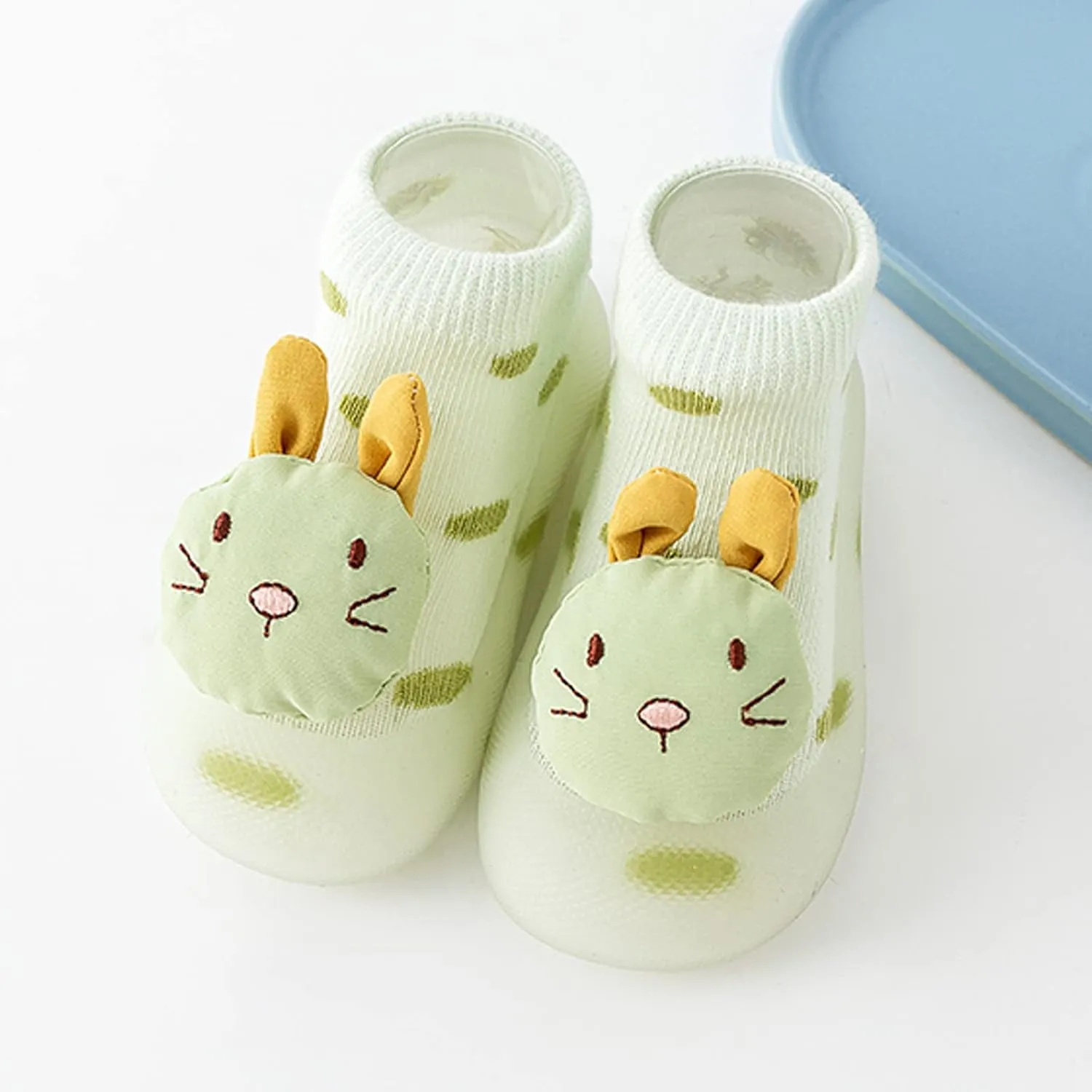 Children Infant Infant Shoes Spring and Summer Boys and Girls Socks Shoes Soft Soles Non Slip Polka Dots Cartoon Rabbit and Bear Patterns Tennis Shoes Boys
