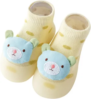 Children Infant Infant Shoes Spring and Summer Boys and Girls Socks Shoes Soft Soles Non Slip Polka Dots Cartoon Rabbit and Bear Patterns Tennis Shoes Boys