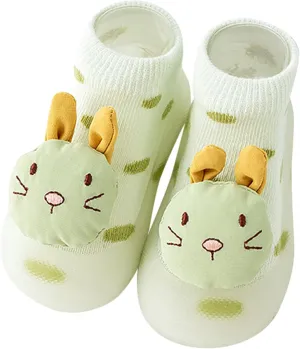 Children Infant Infant Shoes Spring and Summer Boys and Girls Socks Shoes Soft Soles Non Slip Polka Dots Cartoon Rabbit and Bear Patterns Tennis Shoes Boys
