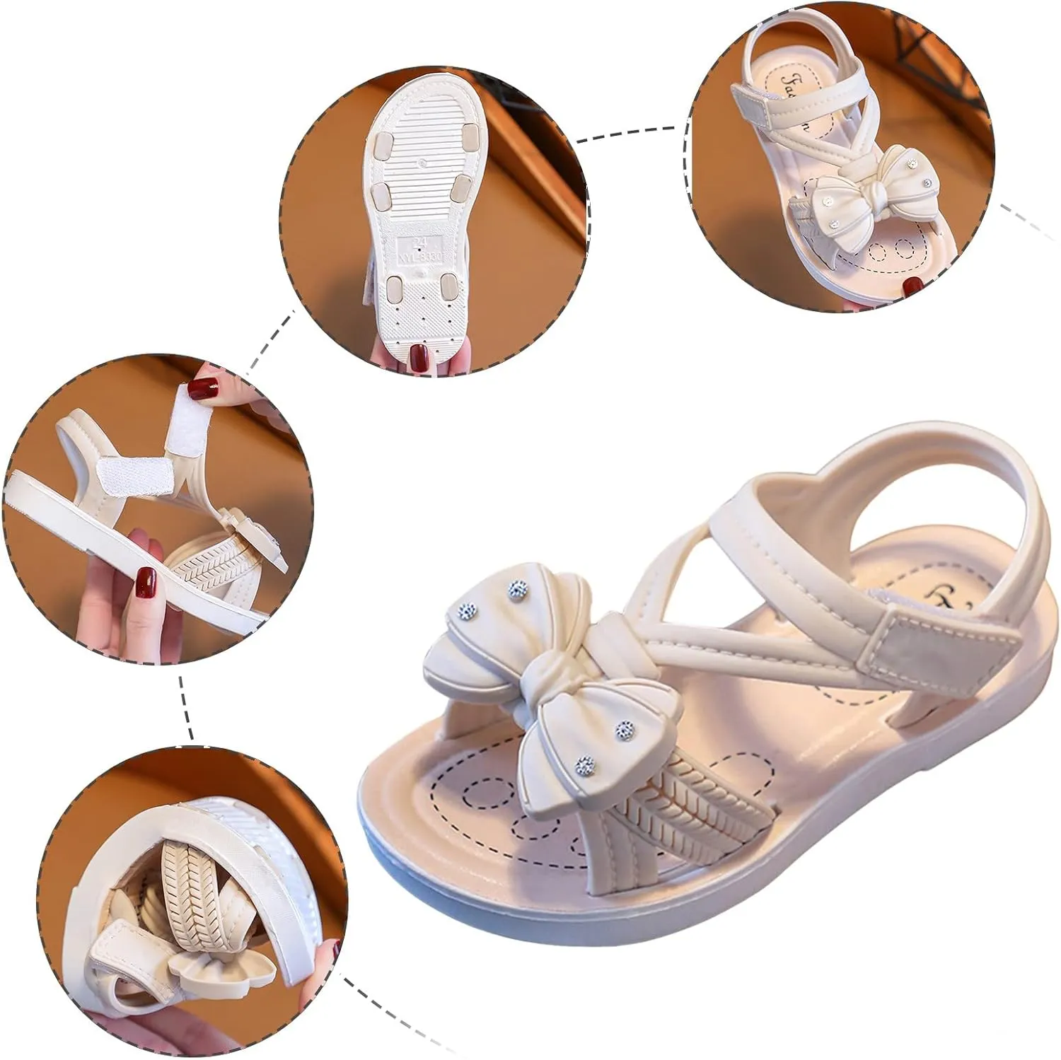 Children Sandals Soft Flat Shoes Fashion Comfortable Flower Lightweight Baby Princess Sandals E Kids 0