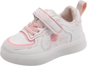 Children Shoes LED Lighting Casual Shoes Boys Girls Students White Cute Soft Sole Sport Girls Running Shoes Size 1