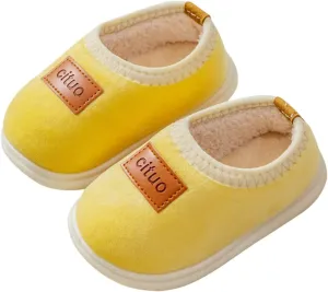 Childrens Girl Cotton Shoes Solid Color Fashion Soft Sole Winter Warm Indoor Non Slip Cotton Shoes Footie Baby Organic