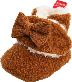 Christmas Newborn Baby Cozy Fleece Booties Winter Sock Shoes Soft Sole Stay On Infant First Walking Shoes