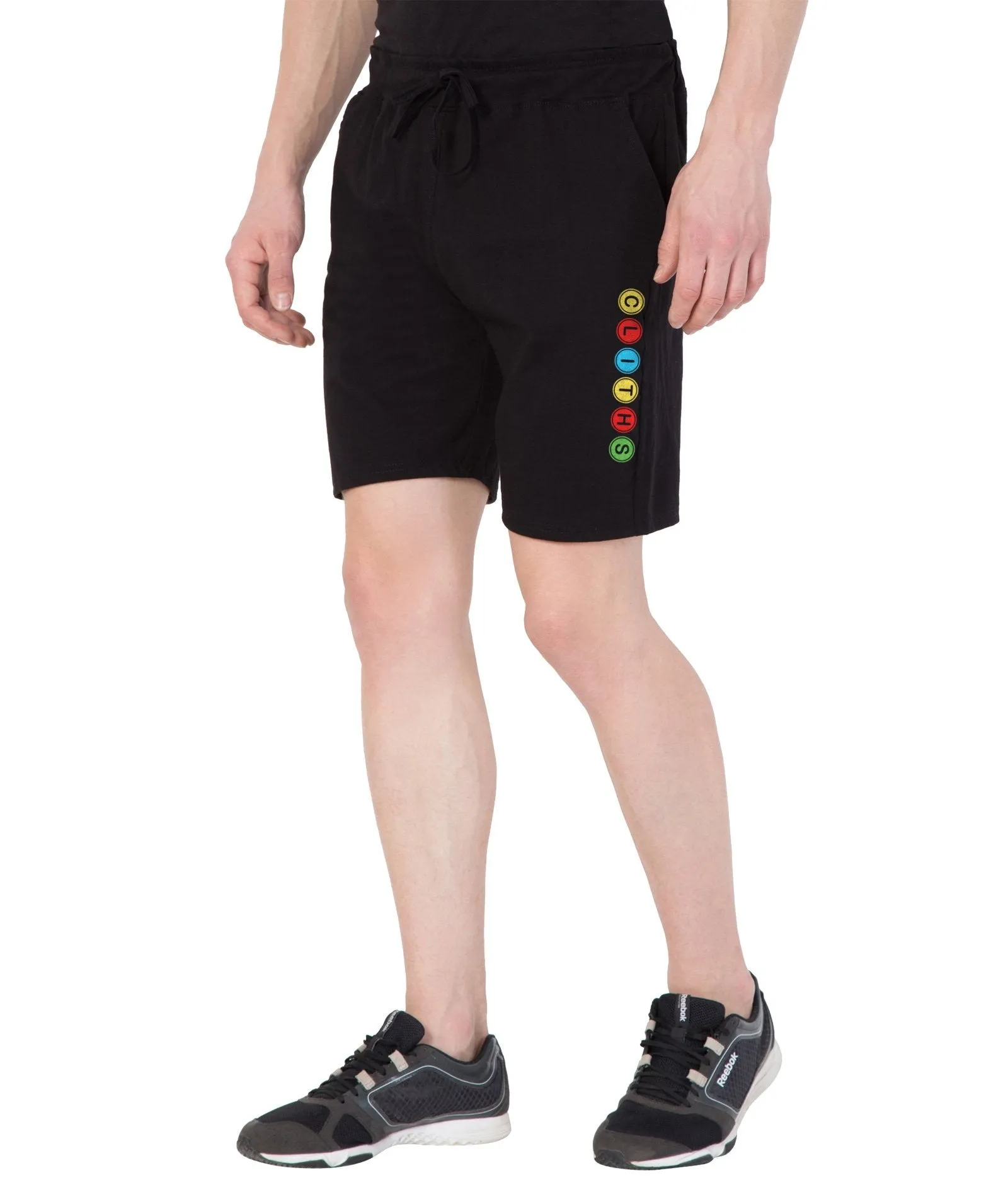 Cliths Men's Black Stylish Printed Cotton Casual Shorts for Daily wear/ Bermuda shorts for men cotton