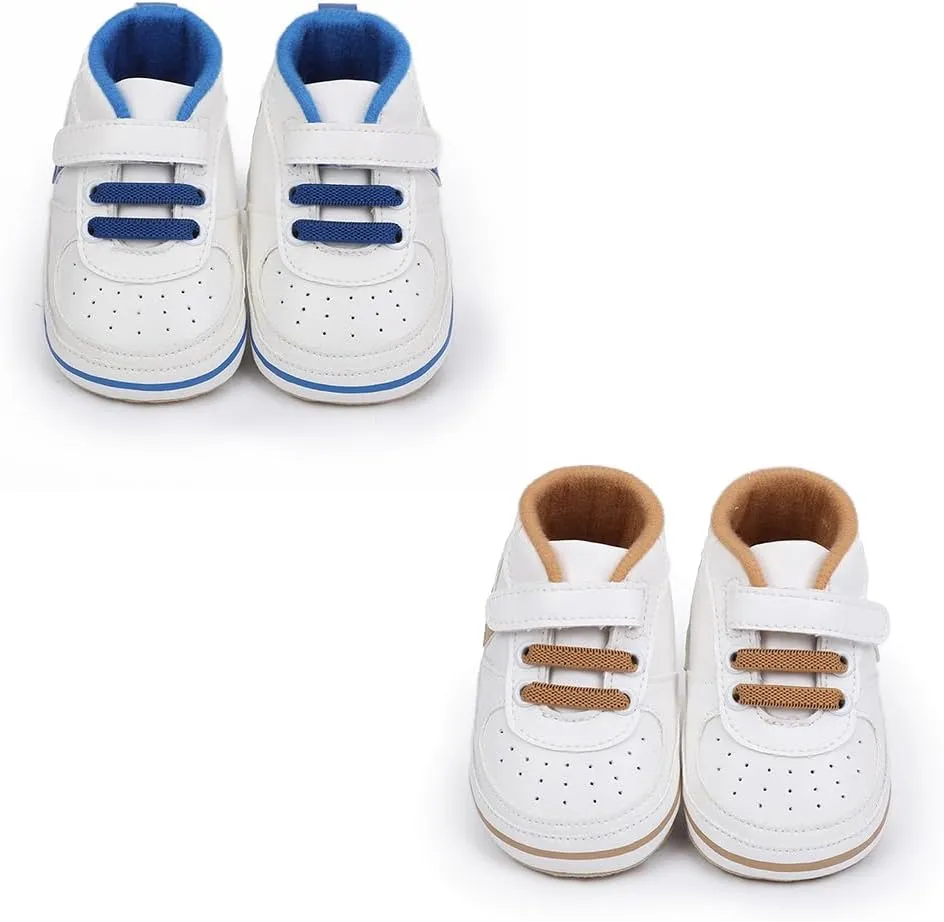 Clowora Unsex Baby Shoes Boys Girls Infant Sneakers Non-Slip Soft Rubber Sole Toddler Crib First Walker Lightweight Shoes