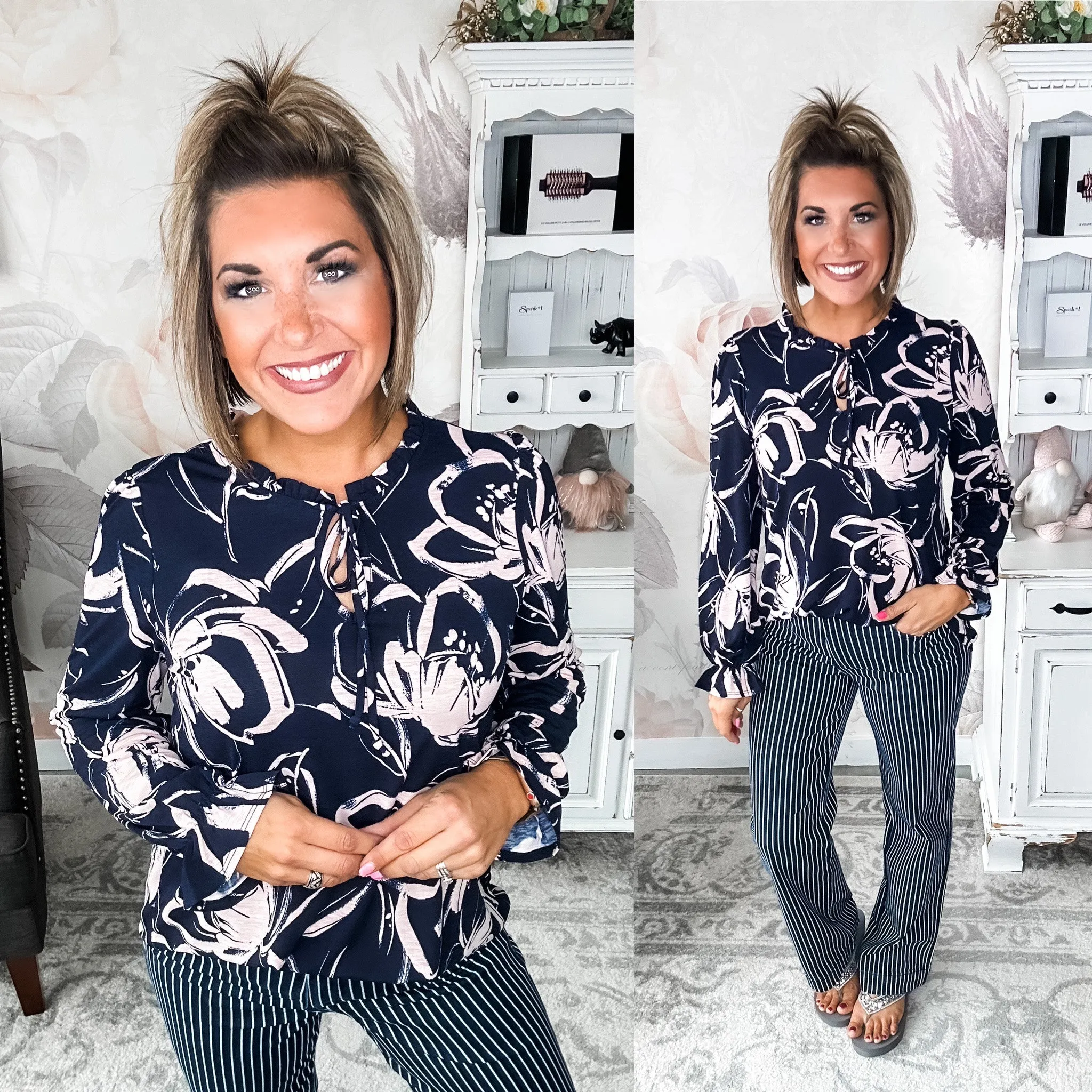 Come Together Top - Navy/Mauve