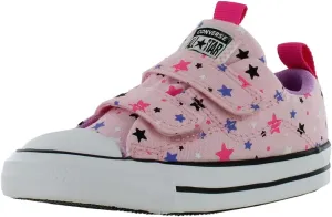 Converse Chuck Taylor All Star Rave 2V Ox Infant/Toddler Shoes Size 4, Color: Sunrise Pink/Blue Flame/White