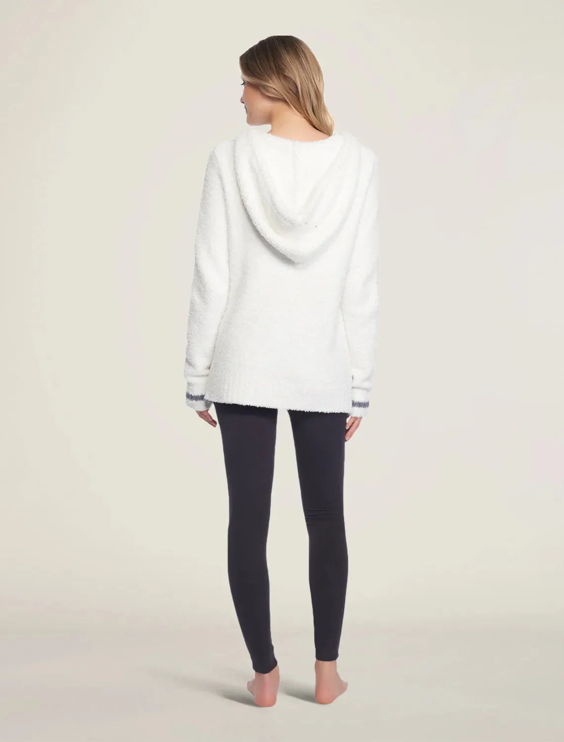 CozyChic® Adult Baja Hoodie - White/Graphite Stripe