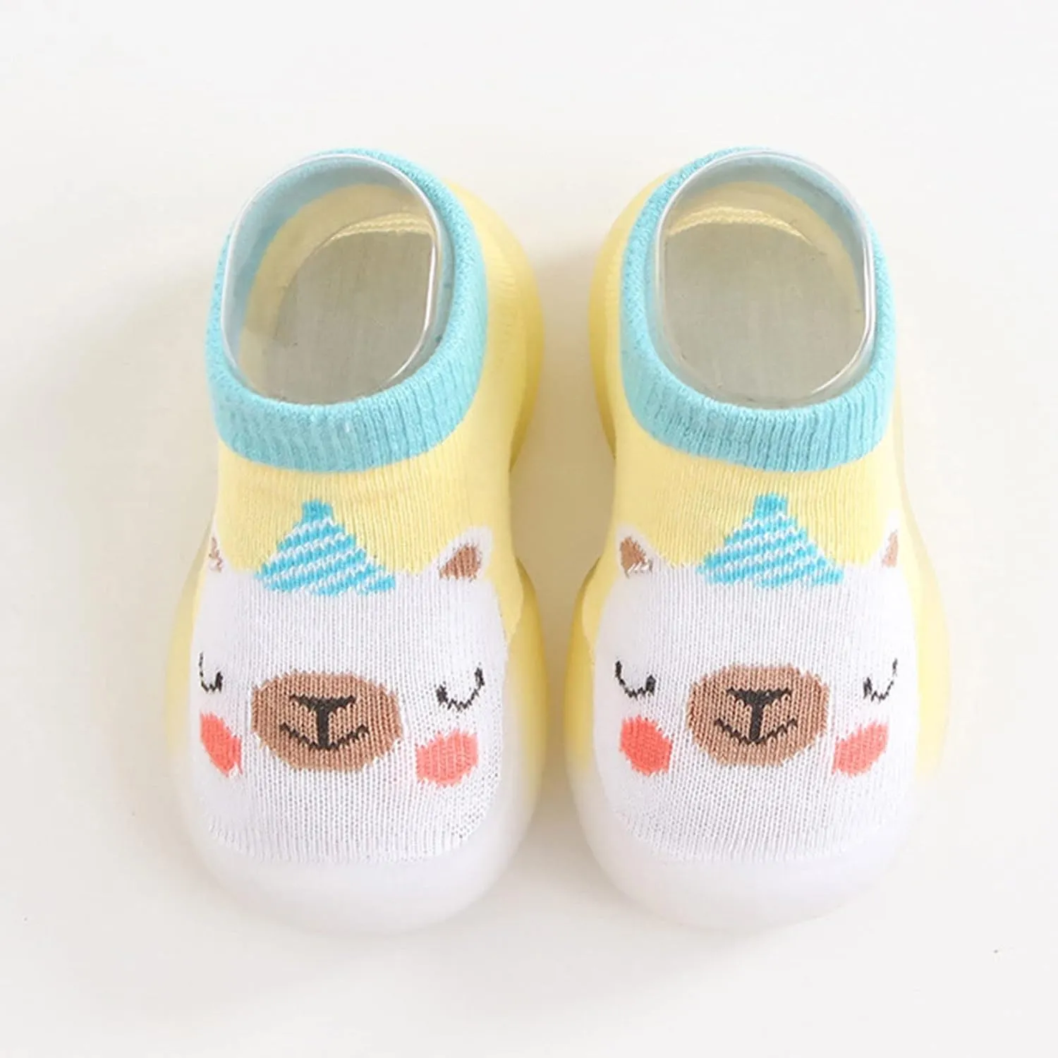 Cute Stocking Shoes Boys Rubber Warm Kids Baby Sole Girls Socks Knit Slipper Soft Toddler Baby Care Slipper Kid