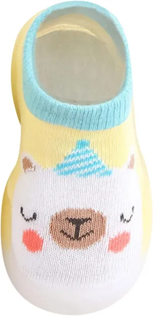 Cute Stocking Shoes Boys Rubber Warm Kids Baby Sole Girls Socks Knit Slipper Soft Toddler Baby Care Slipper Kid