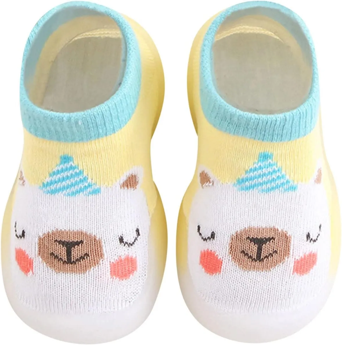 Cute Stocking Shoes Boys Rubber Warm Kids Baby Sole Girls Socks Knit Slipper Soft Toddler Baby Care Slipper Kid