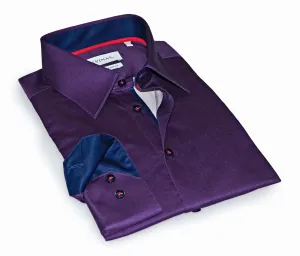 Derek Button-Up Shirt With Contrast Details // Burgundy // Contemporary Fit (Regular)- final sale