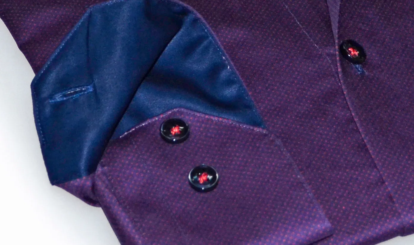 Derek Button-Up Shirt With Contrast Details // Burgundy // Contemporary Fit (Regular)- final sale